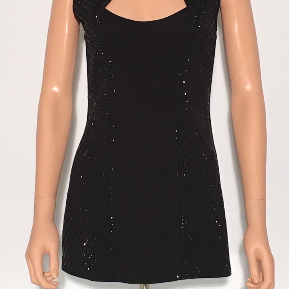 Cache Sparkly Black Keyhole Top, Pre-Owned - image 2